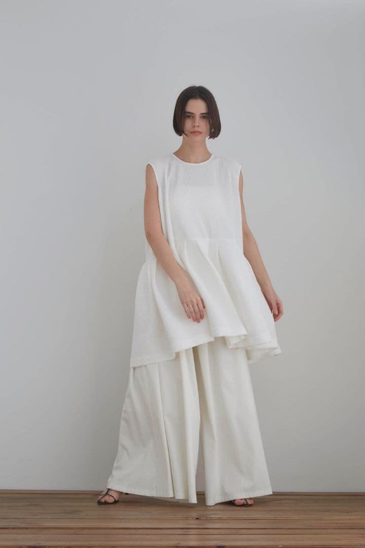 美品 完売 LE PHIL ワイドリブジャージトップ ルフィル トップス