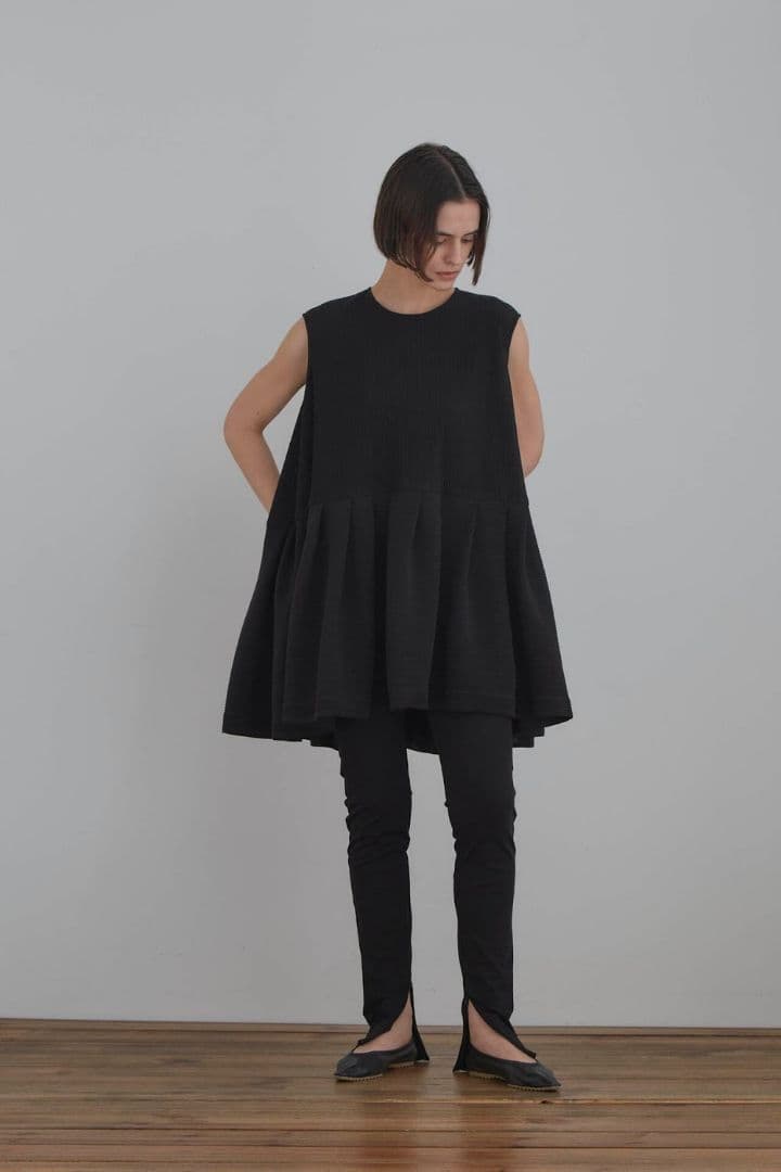 美品 完売 LE PHIL ワイドリブジャージトップ ルフィル トップス