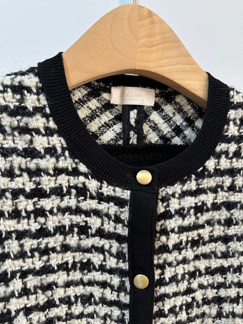 Ballsey美品⭐️ニットコンビツイードフレンチスリーブジレトゥモローランド