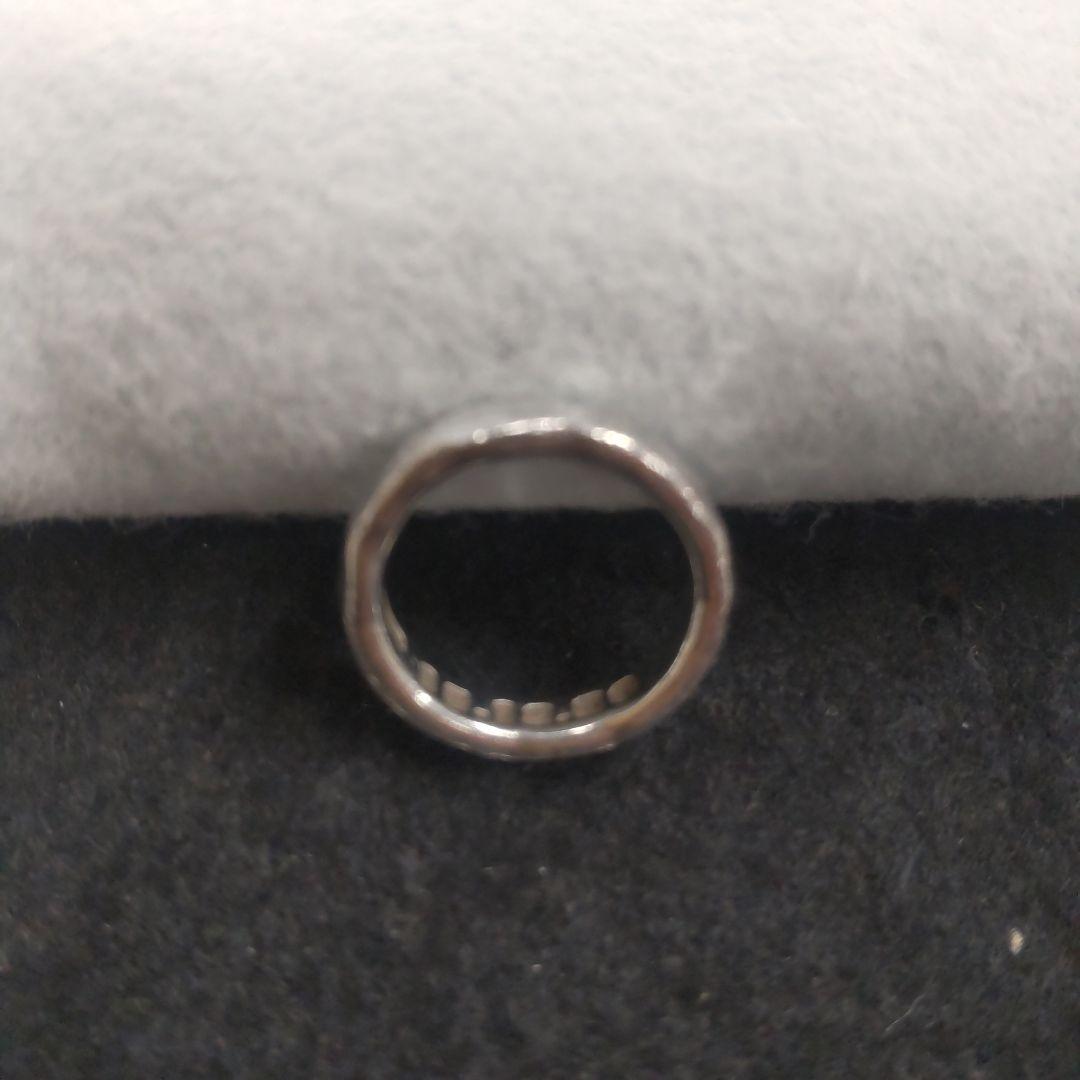 市松　リング　シルバー　槌目模様　槌目加工　約2号