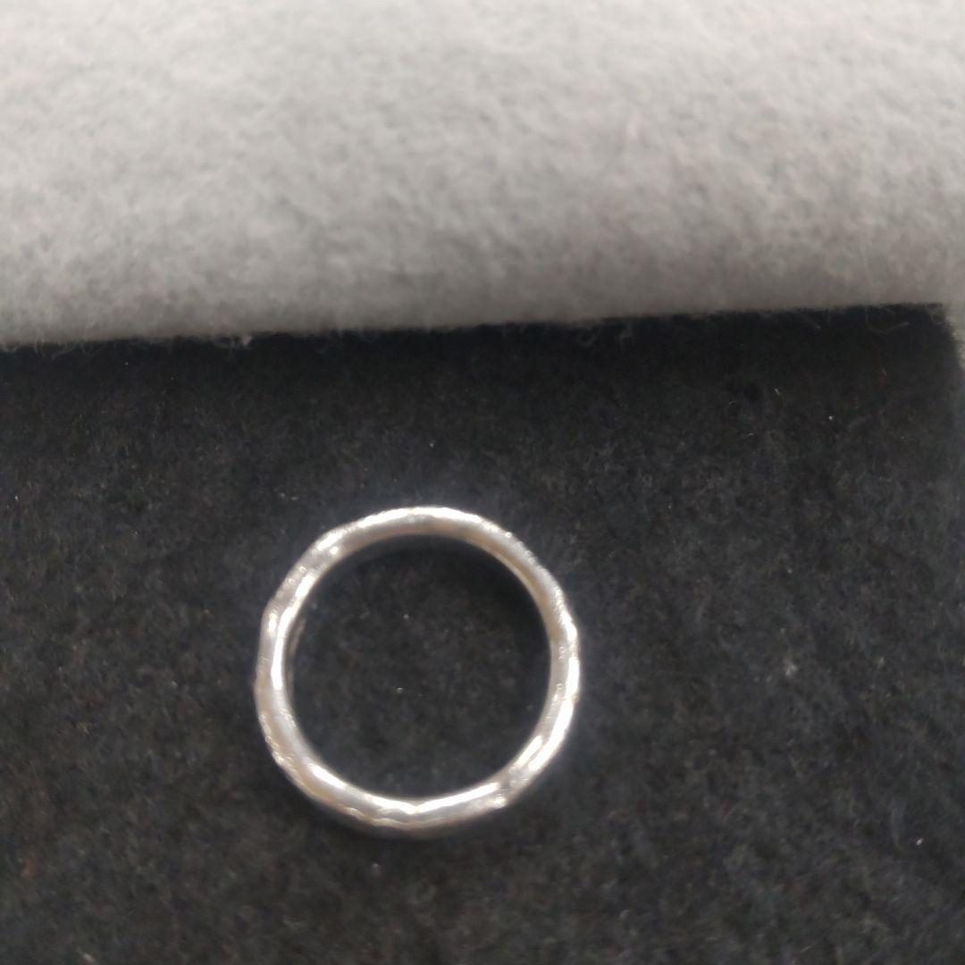 市松　リング　シルバー　槌目模様　槌目加工　約2号