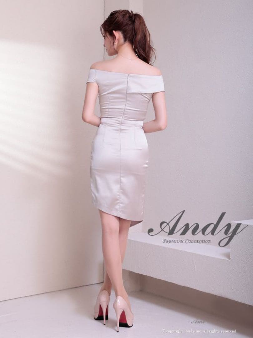 【ANDY/アンディ】 オフショル サテン キャバドレス S