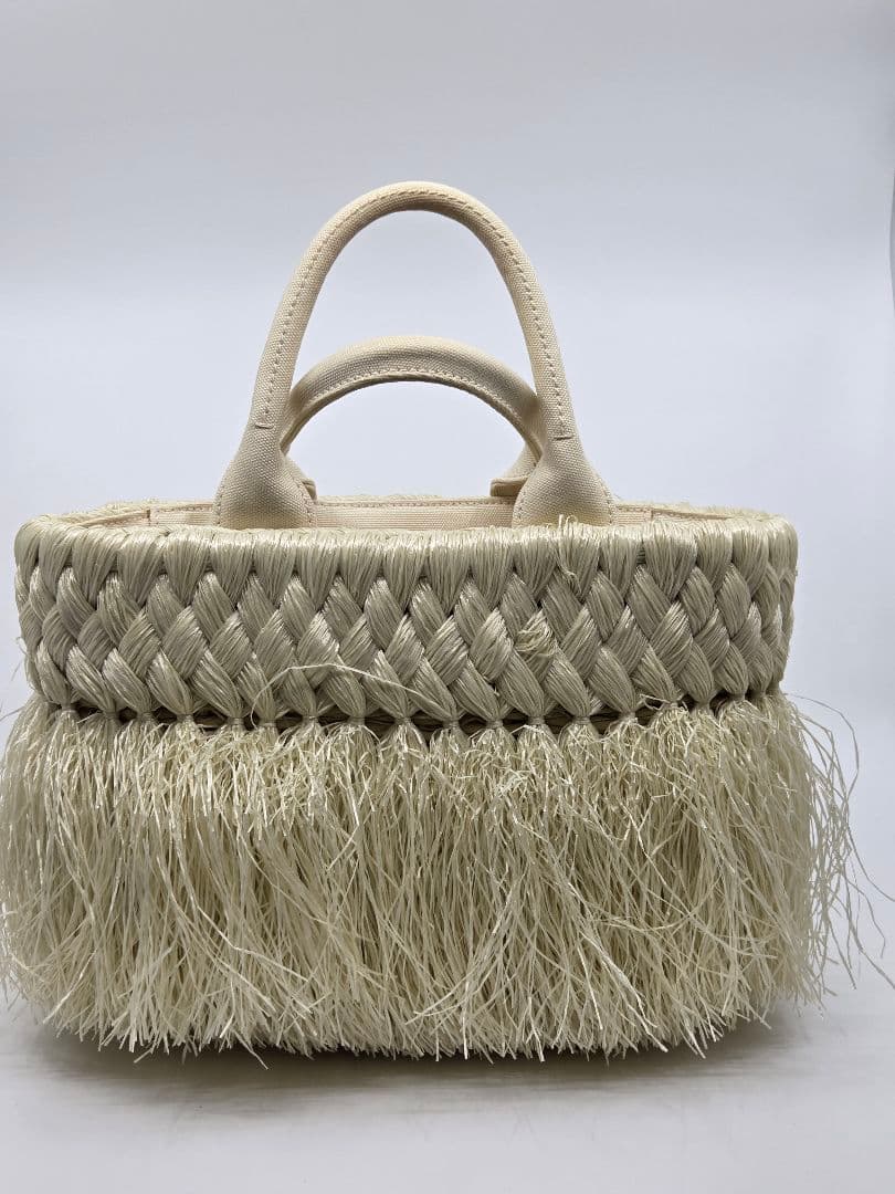 PRADA フリンジラフィア　かごバッグ