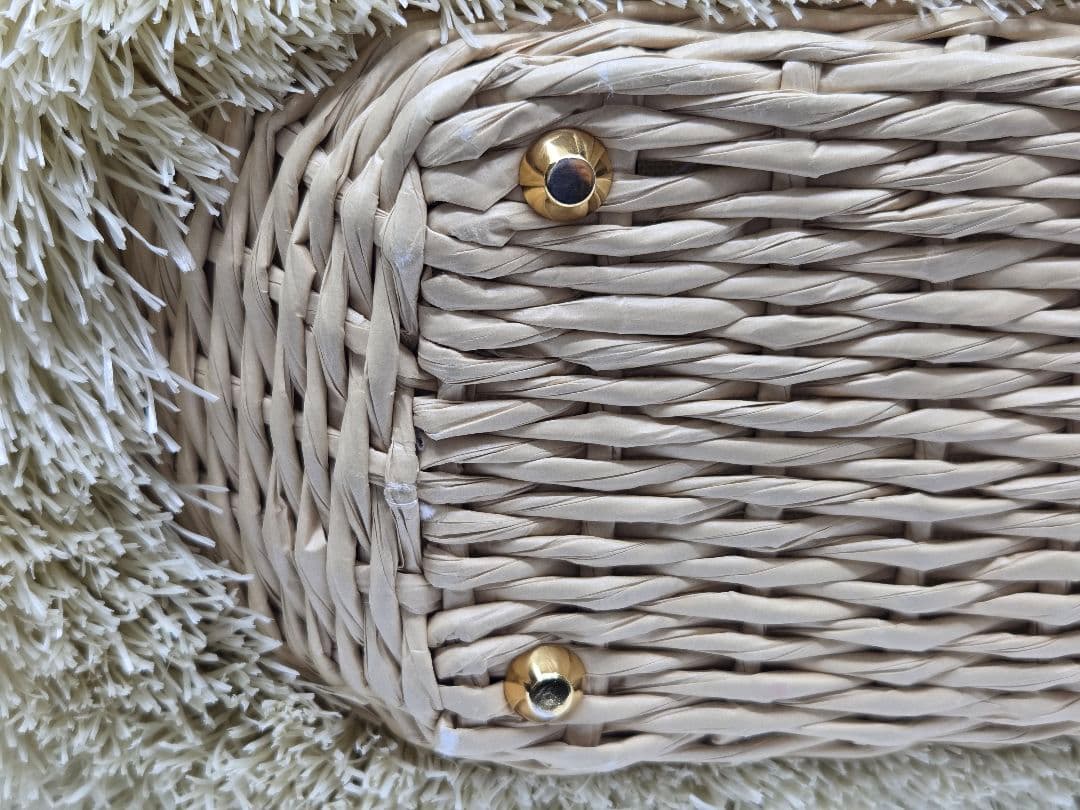 PRADA フリンジラフィア　かごバッグ