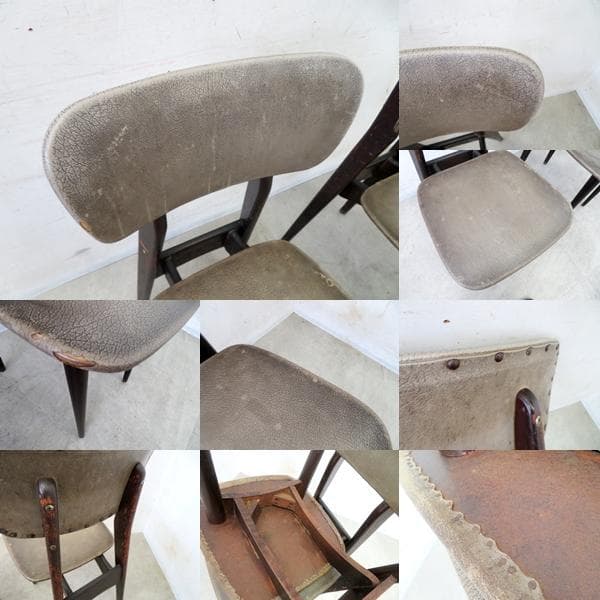 オールドマルニ■孔雀マーク■レトロ■ヴィンテージ■ダイニングチェア■2脚セット■