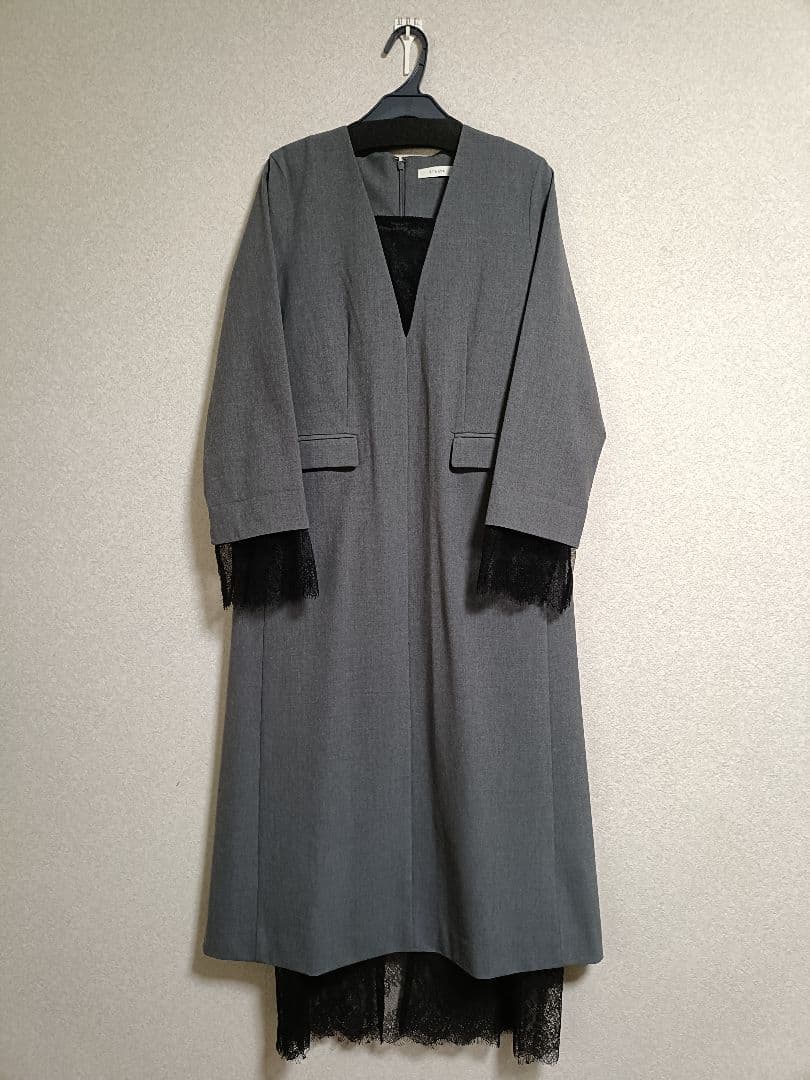 STRATA エストラータ レースドッキングキャミセットワンピース グレー