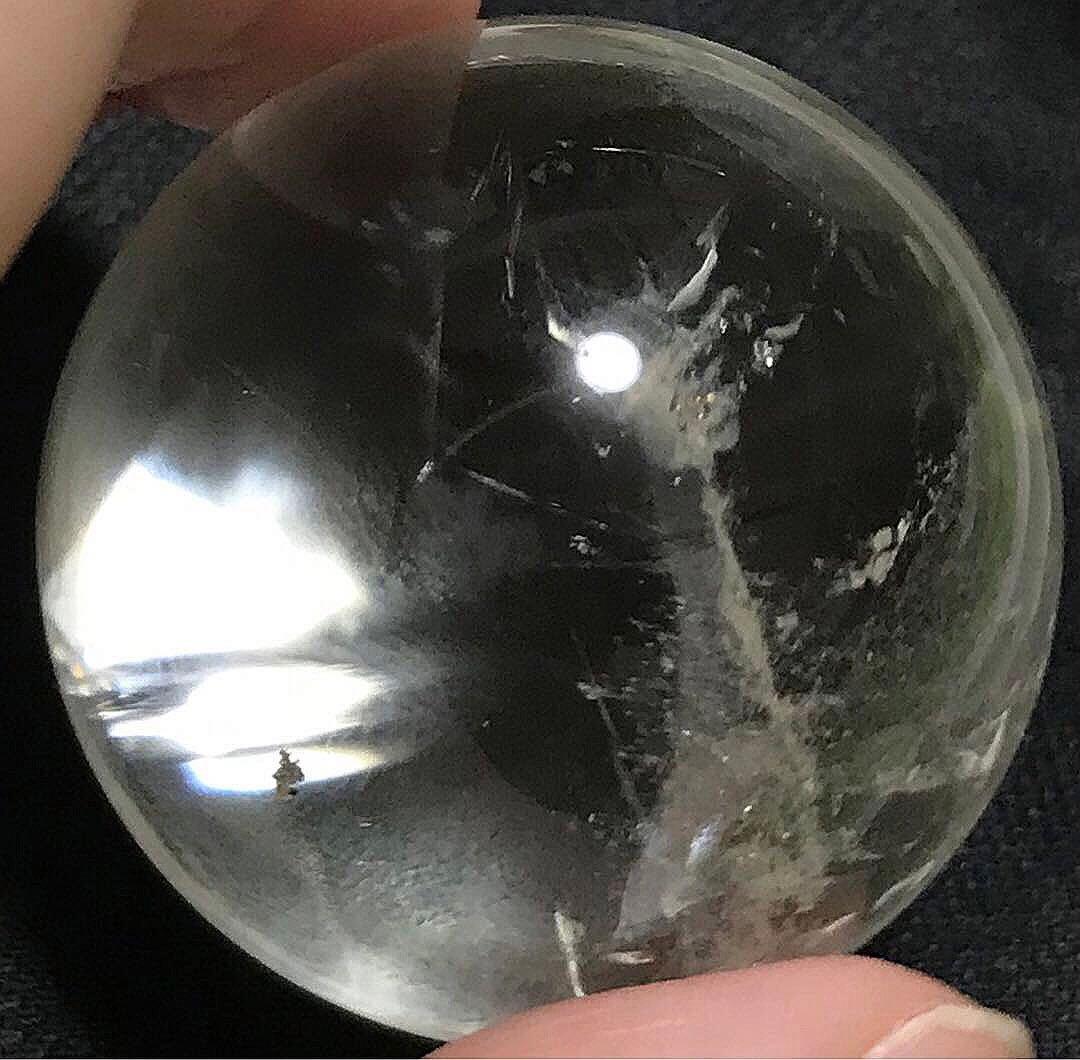 天然石　ブラジル　セラデカブラル産　レムリアンシードクリスタル　スフィア　丸玉