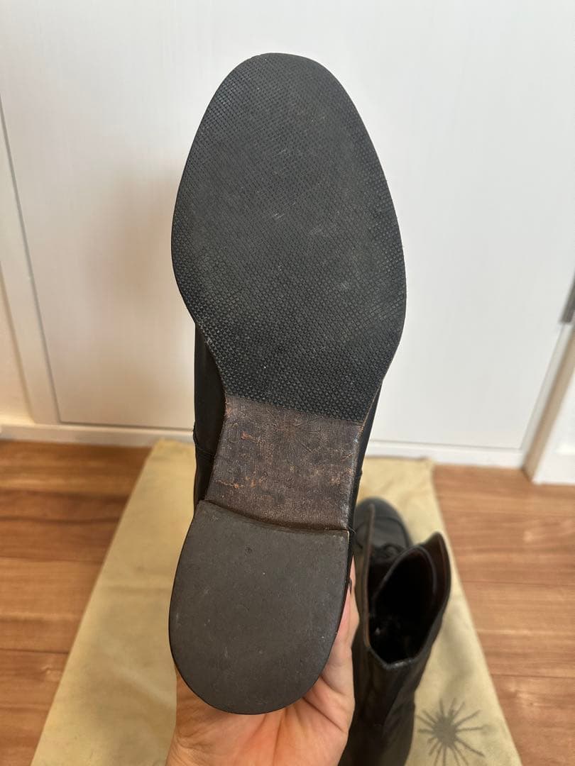 MIHARAYASUHIRO黒 レザー レースアップブーツ 靴袋付き