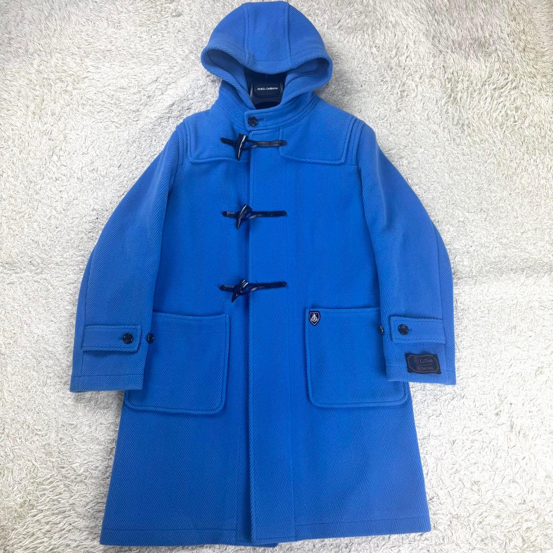 希少カラー★オーシバル LeTinte ヘリンボーン ダッフルコート ブルー M