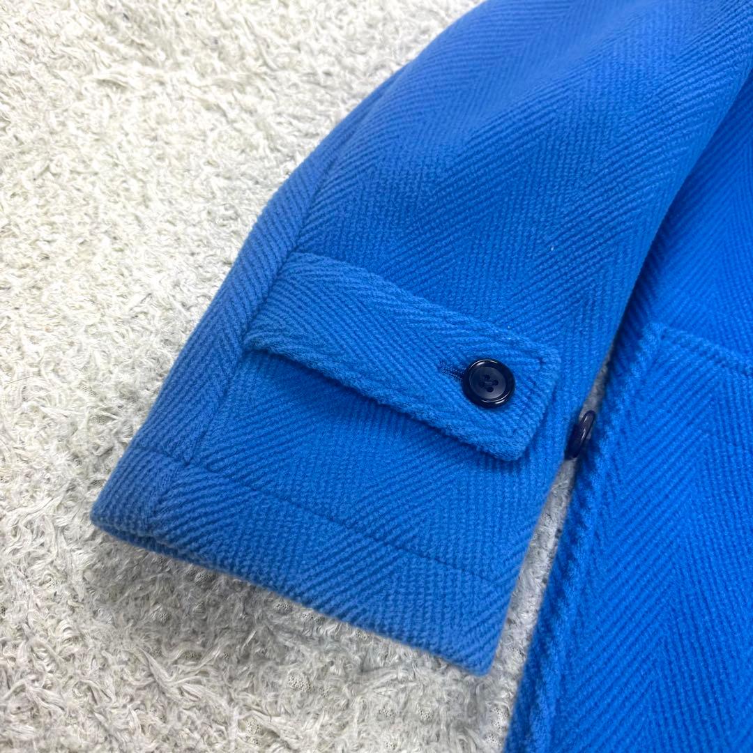 希少カラー★オーシバル LeTinte ヘリンボーン ダッフルコート ブルー M
