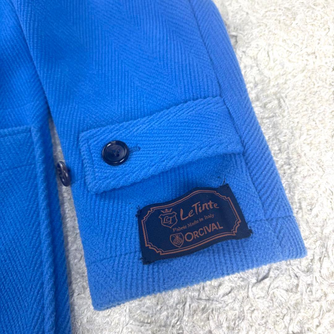 希少カラー★オーシバル LeTinte ヘリンボーン ダッフルコート ブルー M