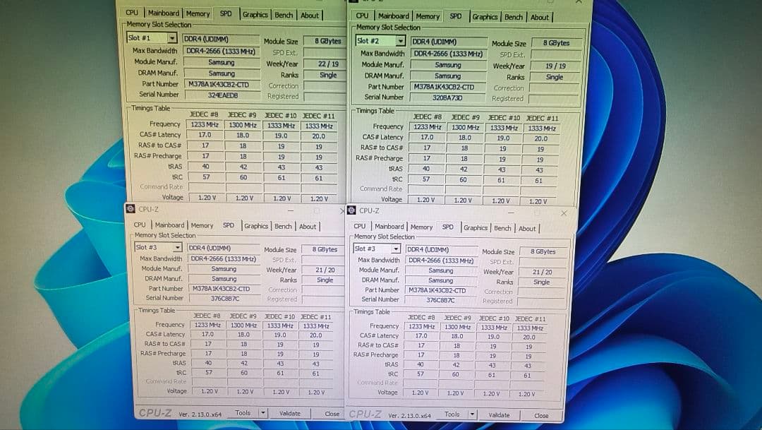 DDR4 8GBx4枚 32GB pc4-2666V 動作確認済み ①