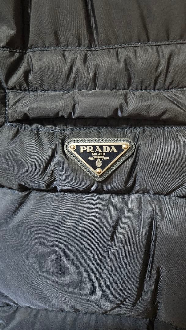 【中古】PRADA ダウンベスト／SGJ191／ネイビー／56サイズ