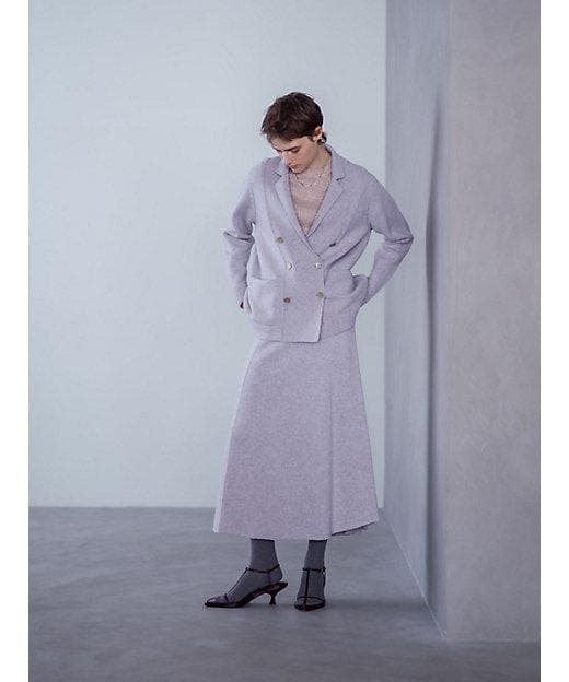 ebure エブール 金釦 ウール カシミア ニット ジャケット ネイビー