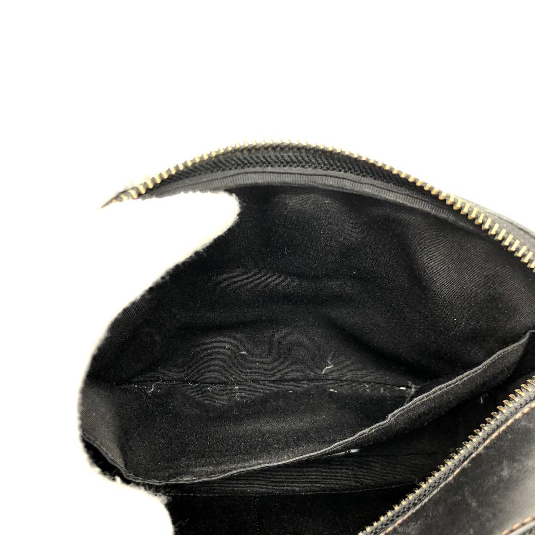 【美品】コーチ ショルダーバッグ グラハム ダブルファスナー レザー ブラック