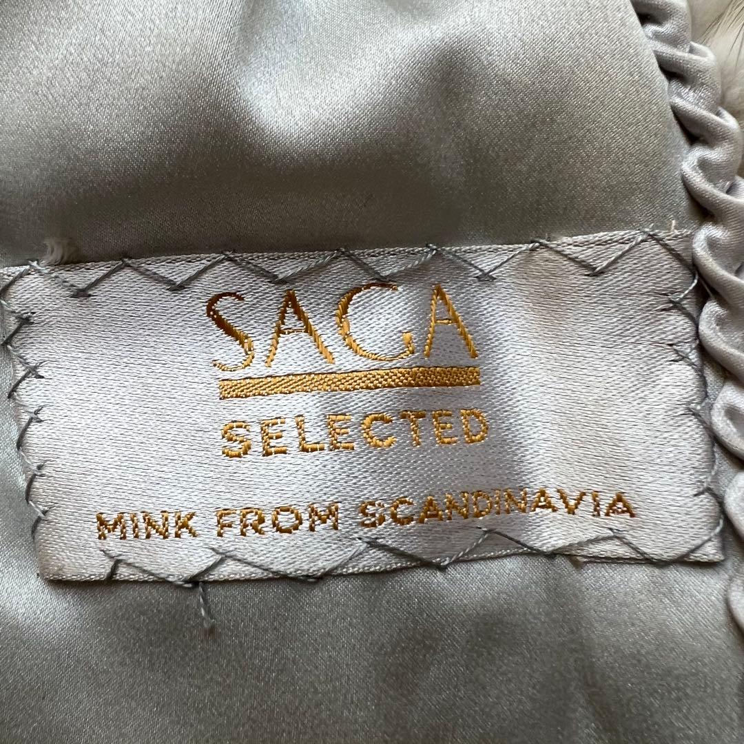 着丈110cm クロスミンク パール サガミンク リアルファーコート 本毛皮