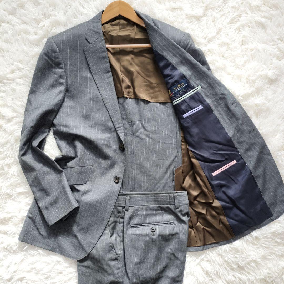 【良品】ポールスミス スーツ セットアップ デルフィノ イタリア高級生地 LL