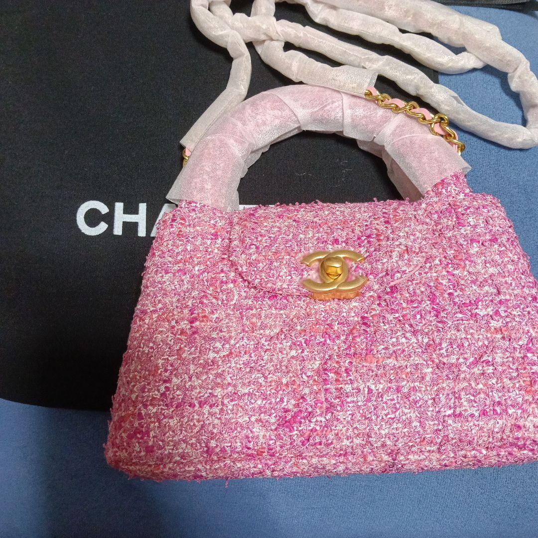 シャネル ノベルティ ショルダーバッグ ピンク ツイード