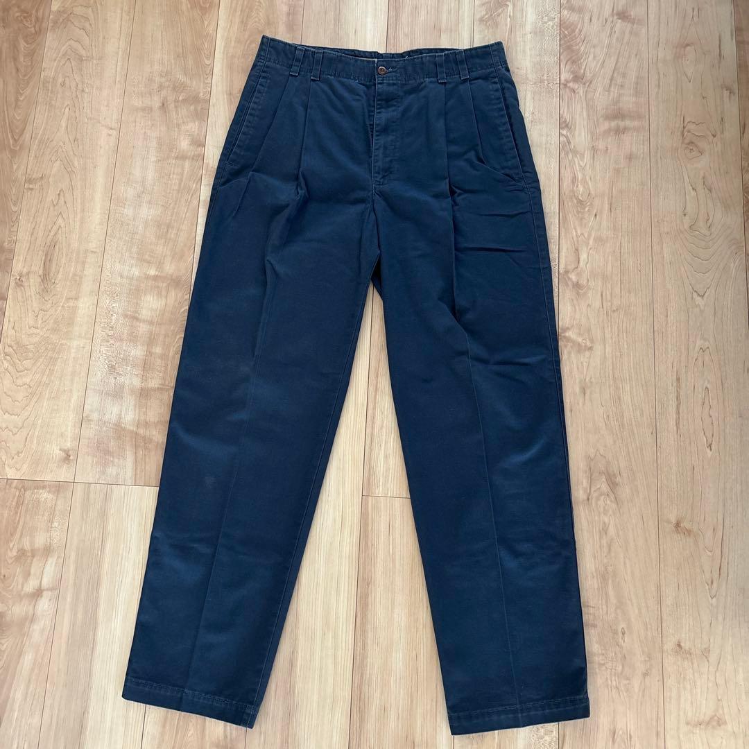 90's USA製 DOCKERS Tuck Cotton Slacks W33