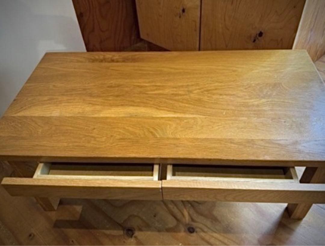 無印良品　MUJI W900 オーク材　センターテーブル 引き出し付き