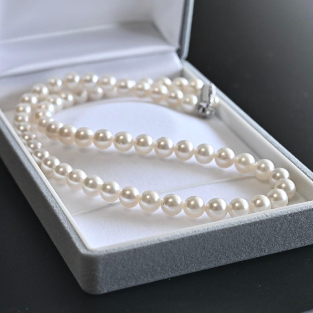 【極上・花珠品位】タサキ　アコヤ　パール　ネックレス　大珠　7.5ミリ　本真珠