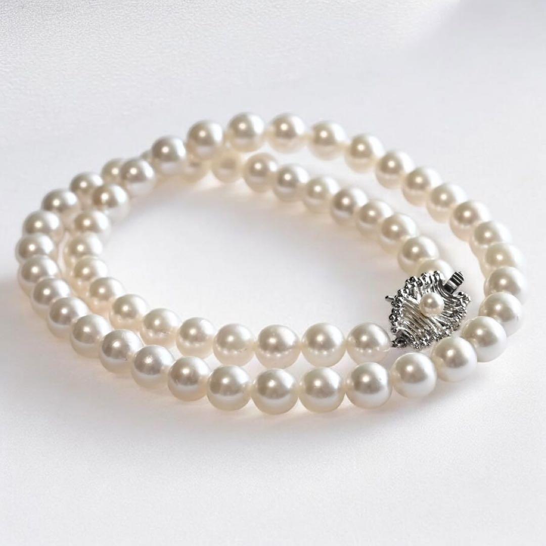 【極上・花珠品位】タサキ　アコヤ　パール　ネックレス　大珠　7.5ミリ　本真珠