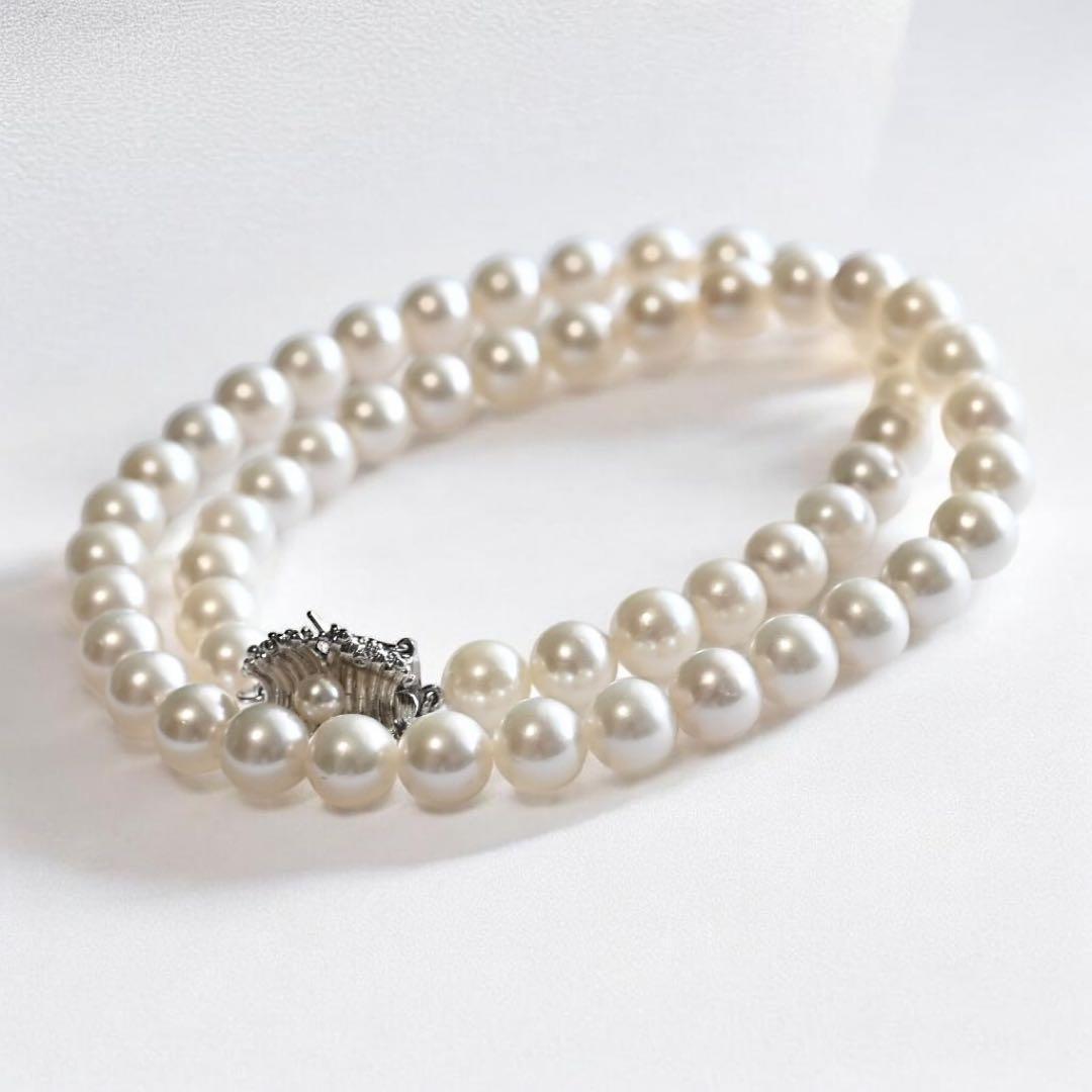 【極上・花珠品位】タサキ　アコヤ　パール　ネックレス　大珠　7.5ミリ　本真珠