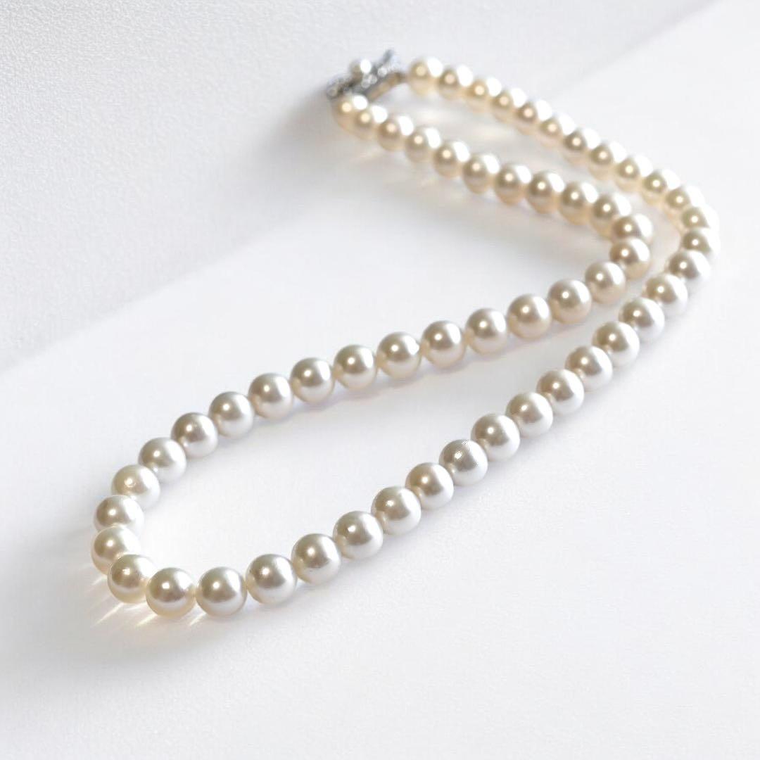 【極上・花珠品位】タサキ　アコヤ　パール　ネックレス　大珠　7.5ミリ　本真珠