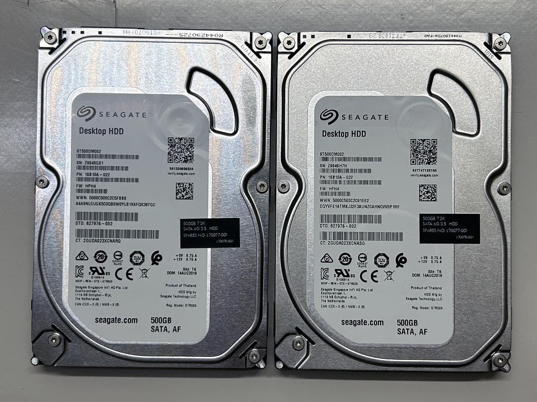 【初期化済】Asustor AS3202T NAS HDD 500GBx2セット
