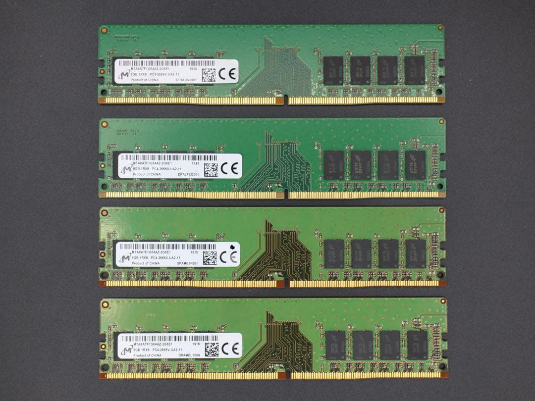 Micron DDR4 メモリ 32GB（8GB×4枚）PC4-2666V