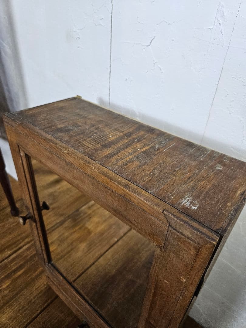 フランスヴィンテージ ミラーキャビネット 壁掛け ウォールシェルフ 鏡 木製