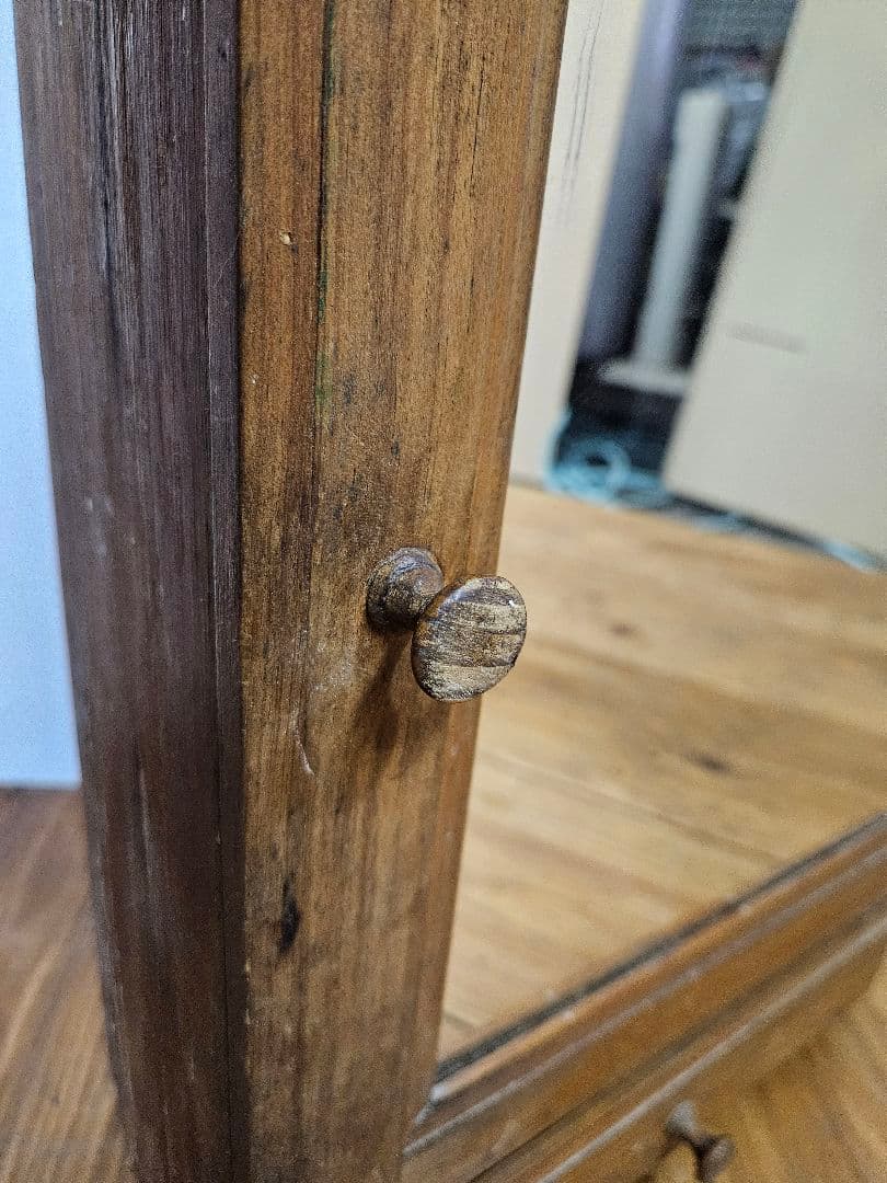 フランスヴィンテージ ミラーキャビネット 壁掛け ウォールシェルフ 鏡 木製