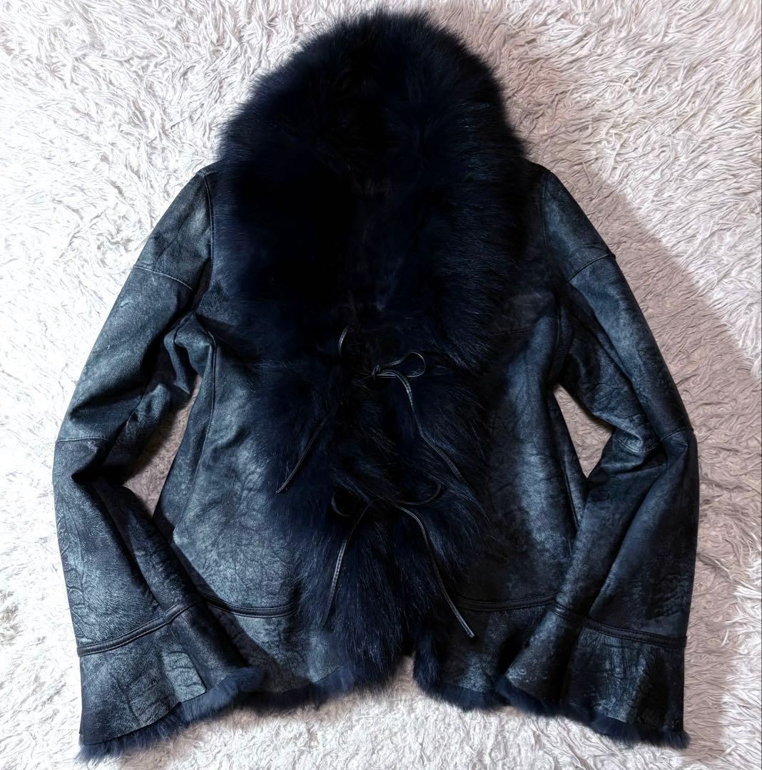 ジャケット・アウター fairy grunge far rabbit leather jacket