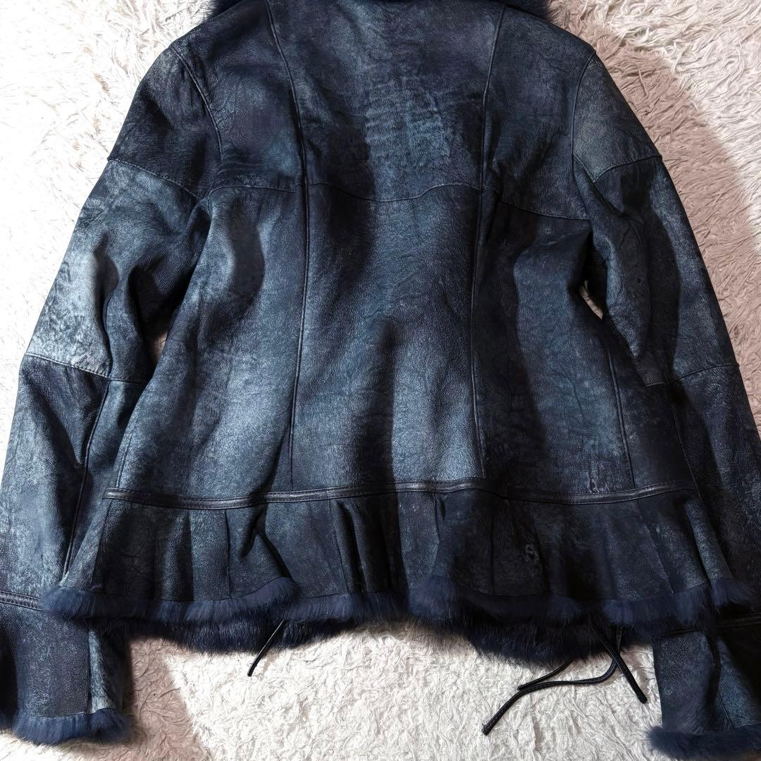 ジャケット・アウター fairy grunge far rabbit leather jacket