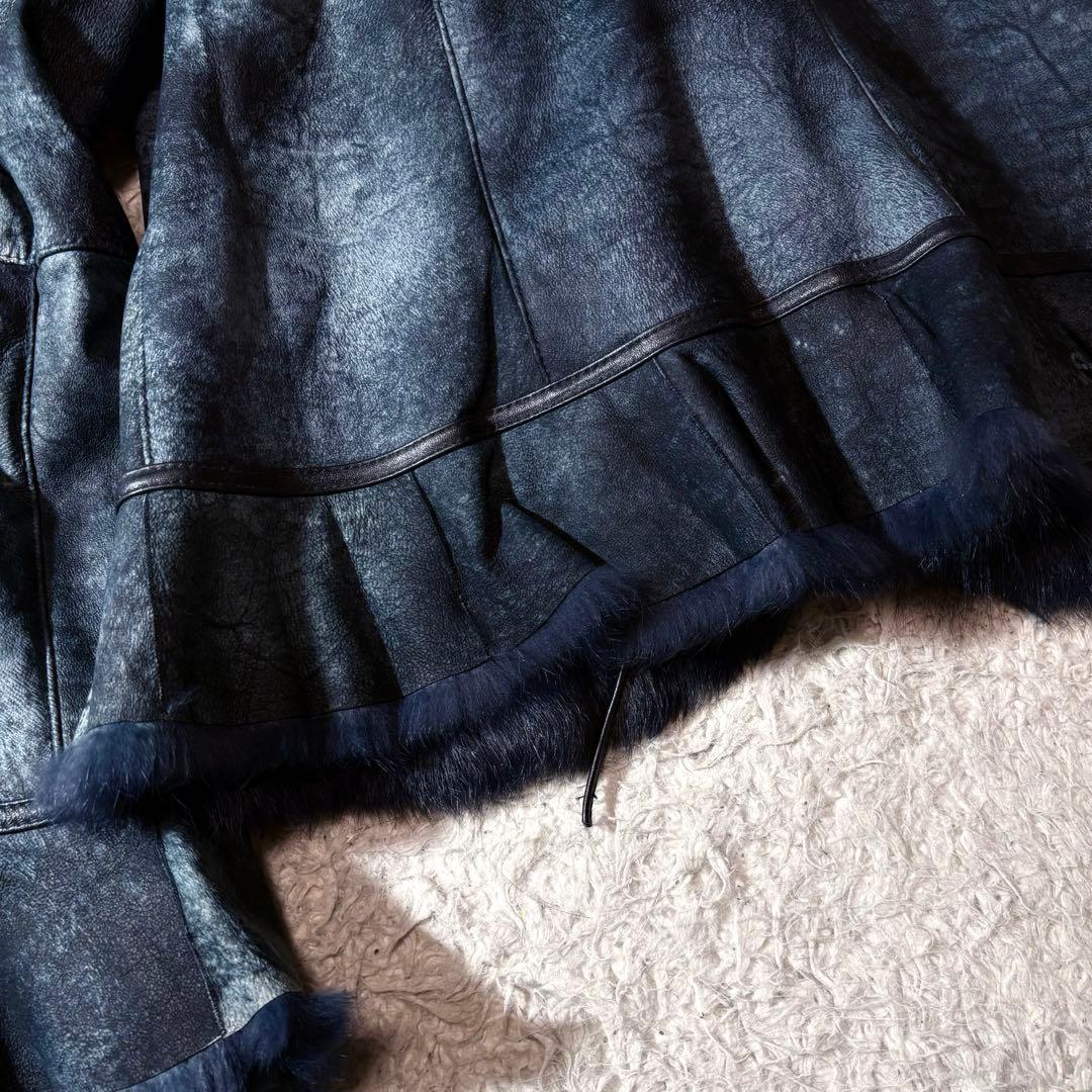ジャケット・アウター fairy grunge far rabbit leather jacket