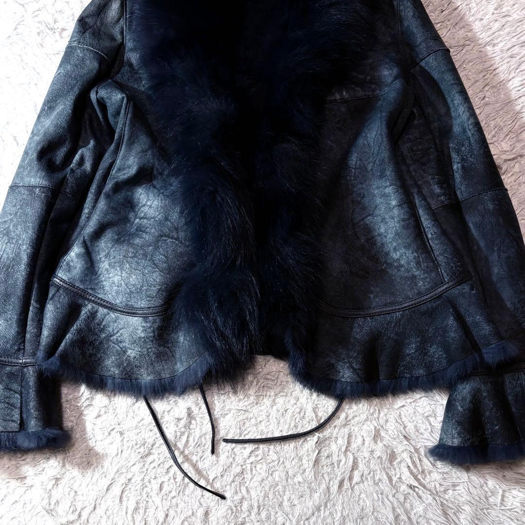 ジャケット・アウター fairy grunge far rabbit leather jacket