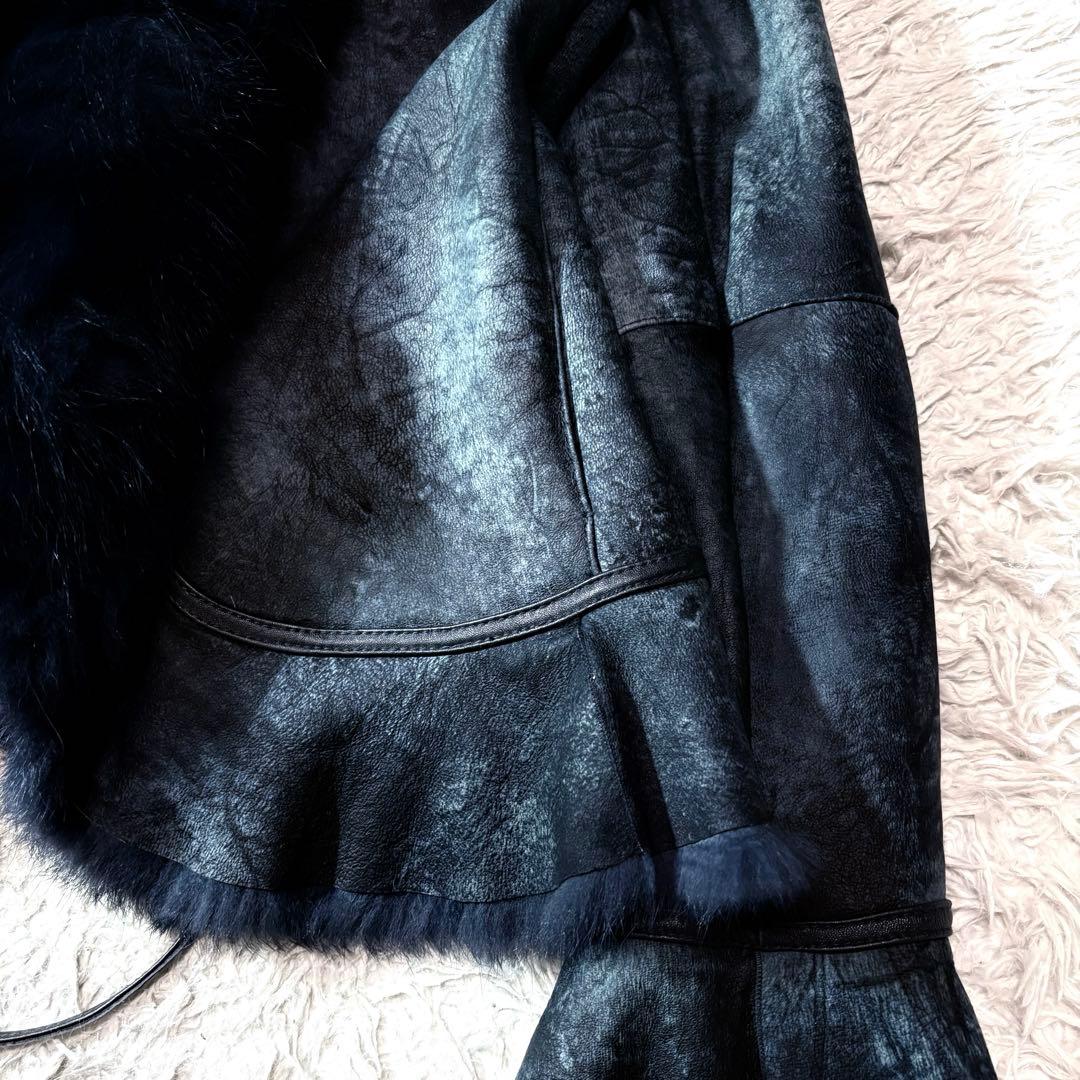 ジャケット・アウター fairy grunge far rabbit leather jacket