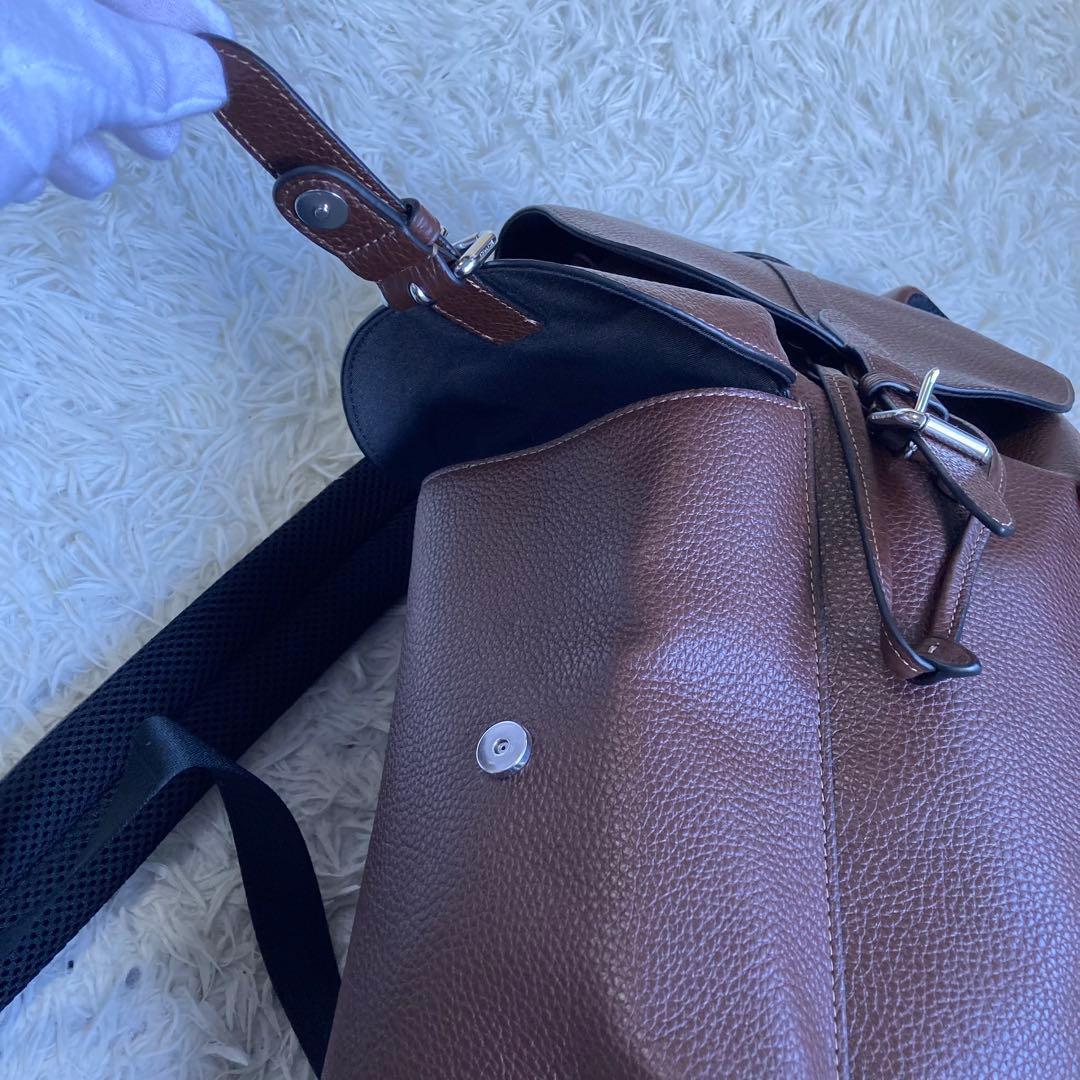 未使用級 COACH ワーナー 茶 リュック バックパック レザー 革