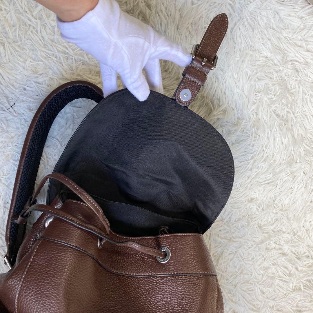 未使用級 COACH ワーナー 茶 リュック バックパック レザー 革