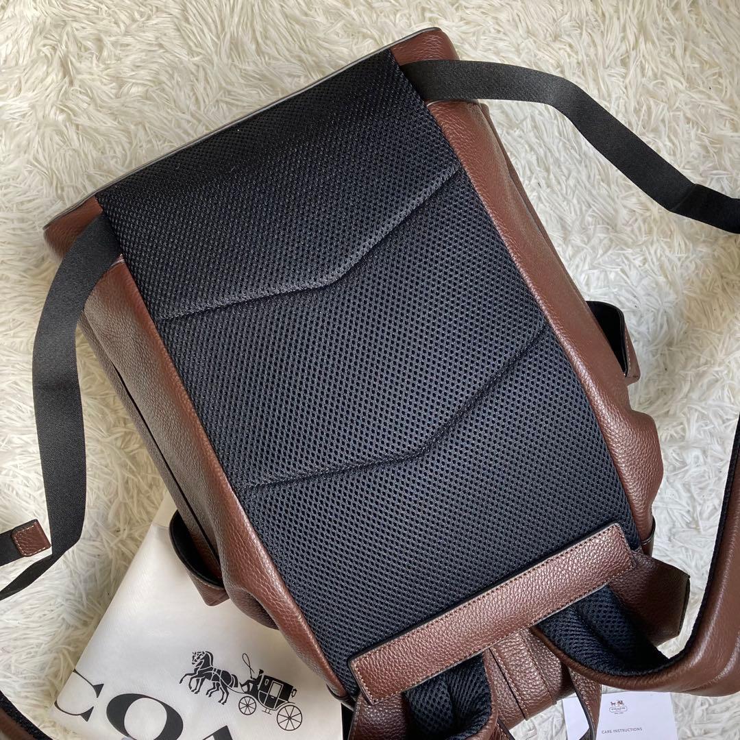 未使用級 COACH ワーナー 茶 リュック バックパック レザー 革