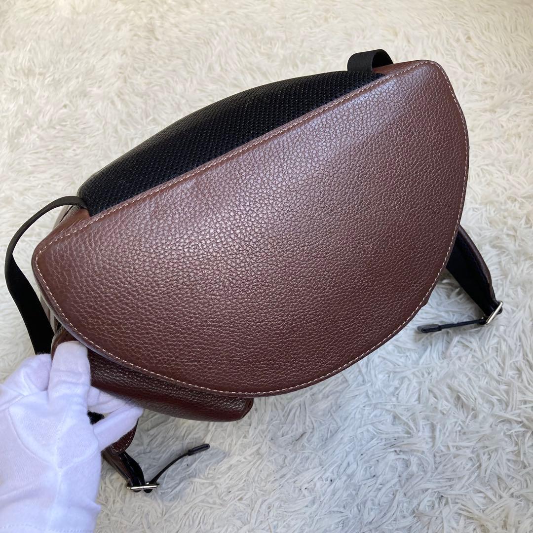 未使用級 COACH ワーナー 茶 リュック バックパック レザー 革