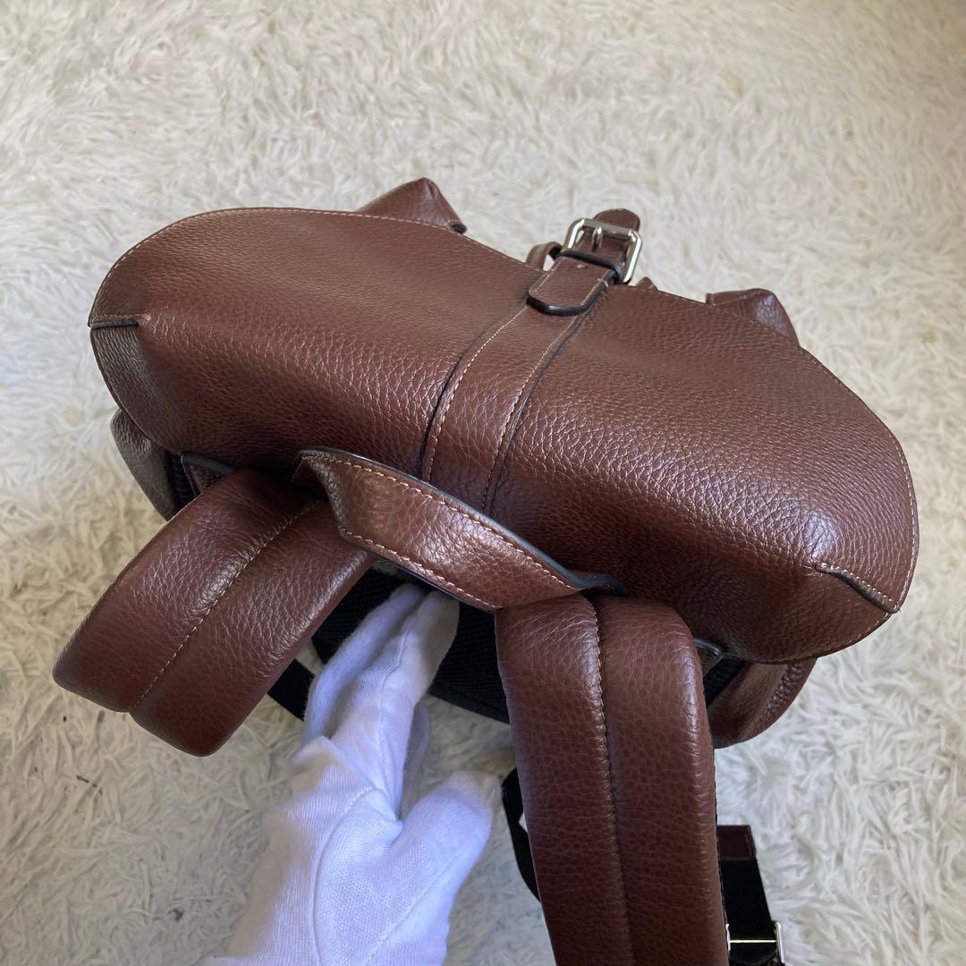 未使用級 COACH ワーナー 茶 リュック バックパック レザー 革