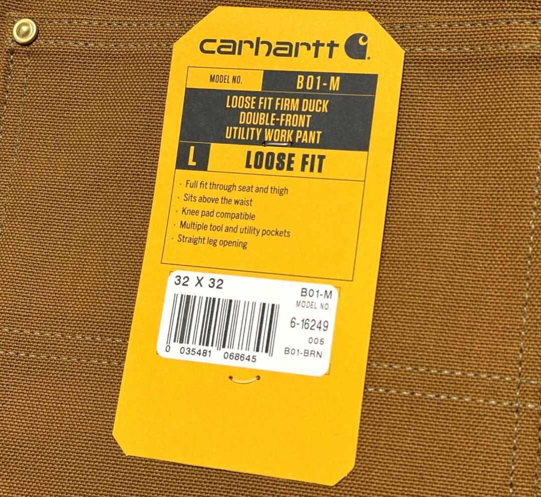 新品 カーハート 米国製 B01フィルムダック ダブルニー パンツ W32L32