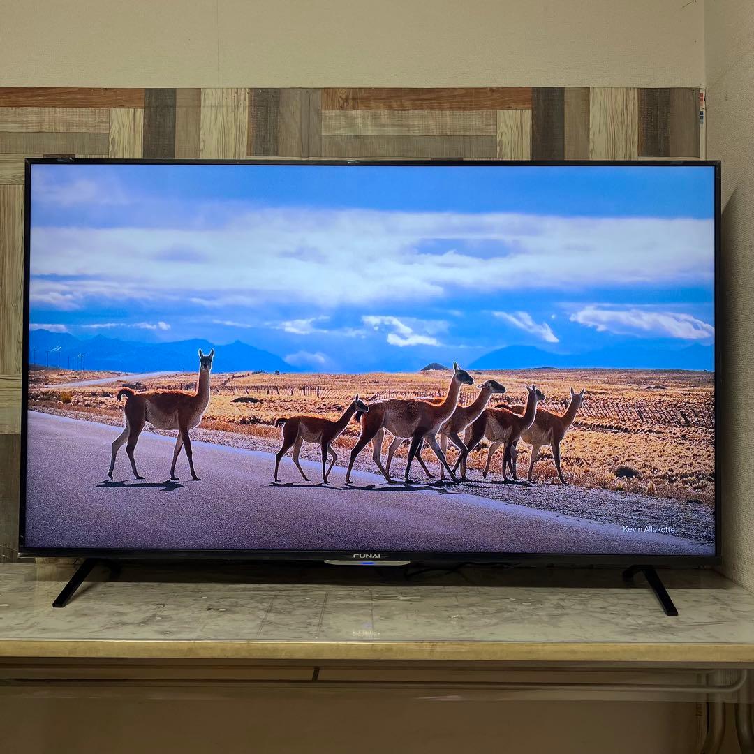 レンさん専用全国送料込展示見本品フナイ65型4KTV録画機能内蔵Wチューナ搭載