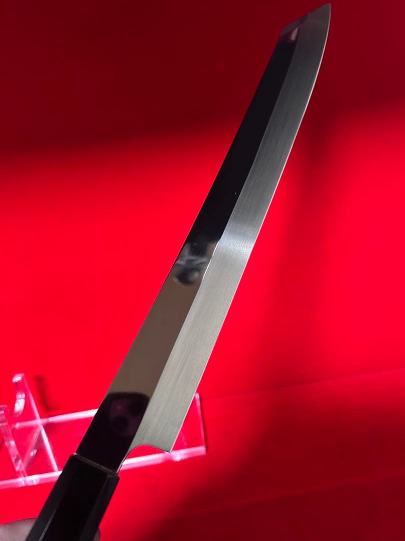 01552 包丁　剣型切付　尺　440c鋼　切味抜群　箱付　未使用品