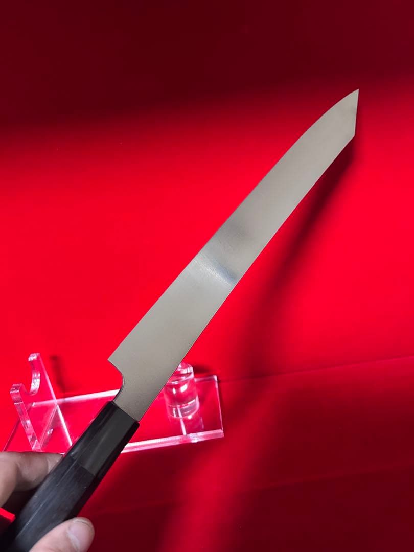 01552 包丁　剣型切付　尺　440c鋼　切味抜群　箱付　未使用品