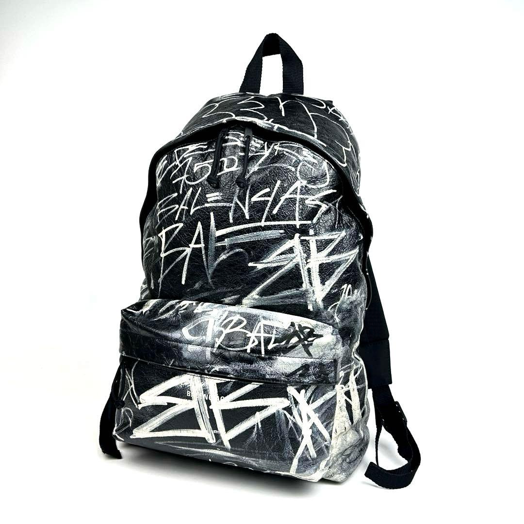 【美品】バレンシアガ　グラフィティ　エクスプローラー　バックパック　レザー　黒