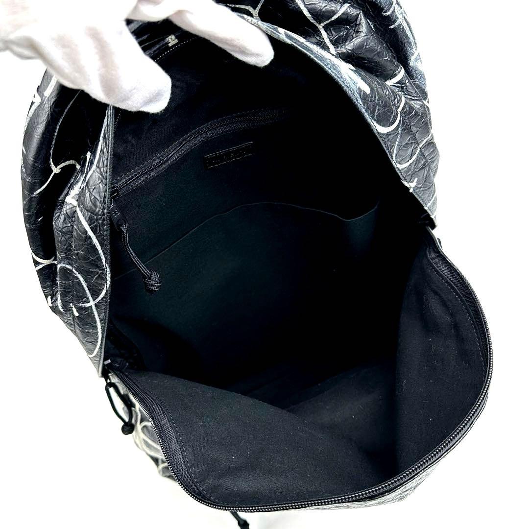 【美品】バレンシアガ　グラフィティ　エクスプローラー　バックパック　レザー　黒