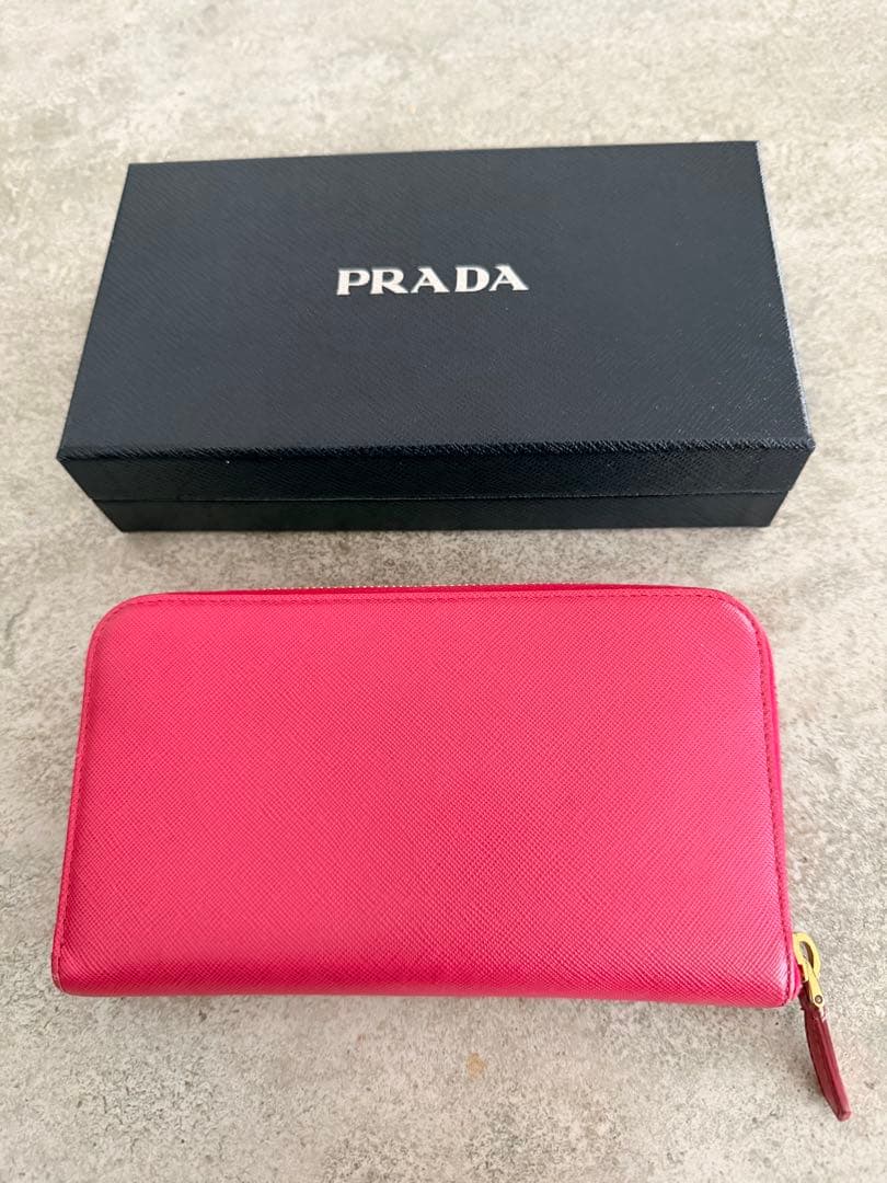 PRADA リボン　サフィアーノレザー 長財布　ピンク