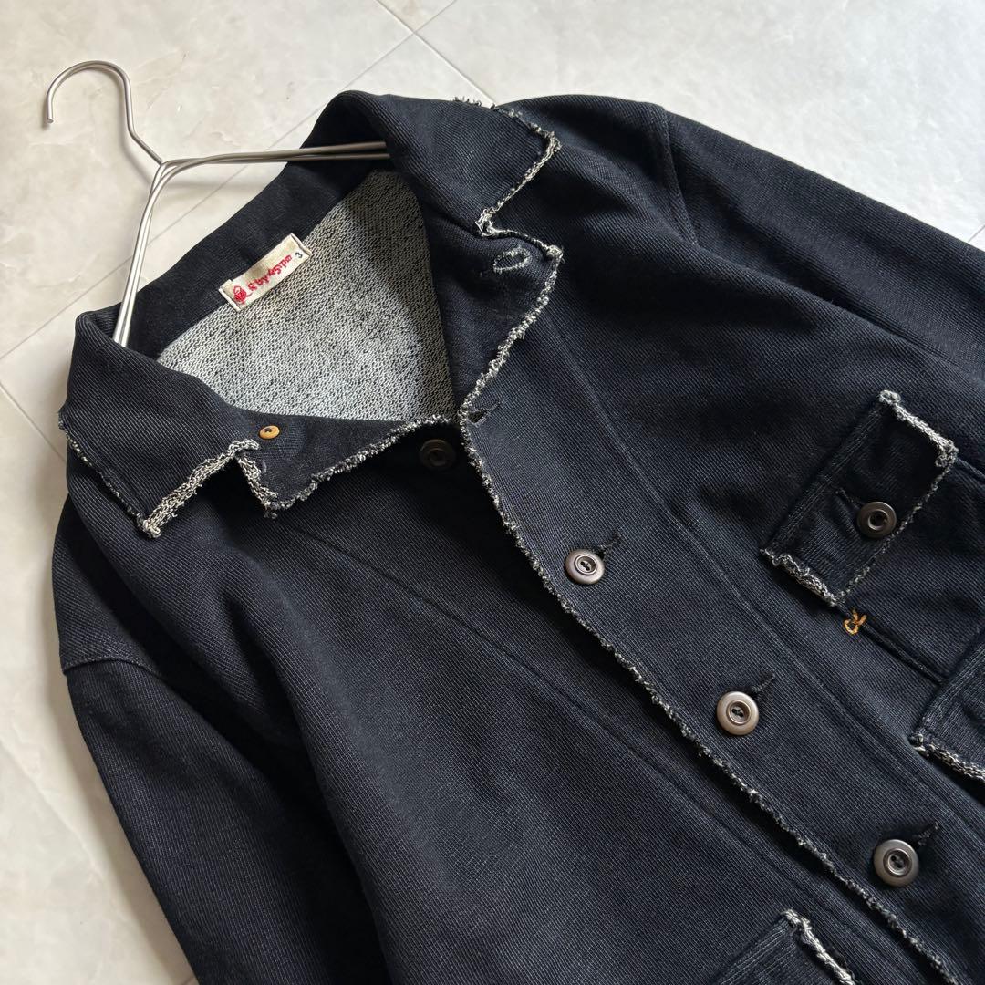 R by 45rpm インディゴ染め カバーオール 黒 3 コットン100